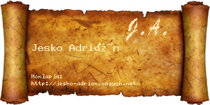 Jesko Adrián névjegykártya